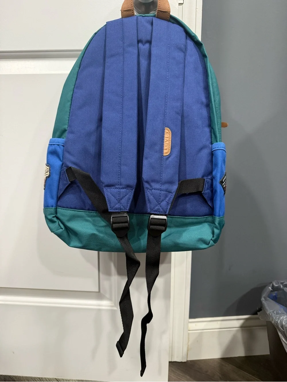 Levi's Teal Navy Royal Blue and Red Canvas Backpack